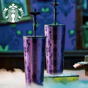 Haunted Mansion Stainless Steel Starbucks Tumbler with Bat Lid